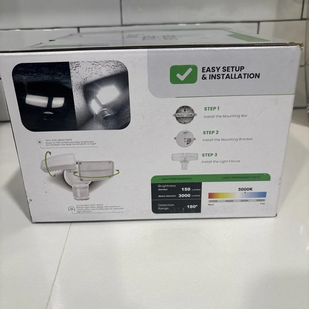 New Home Zone Security LED Twin Security Light Motion 3000L ES00929G